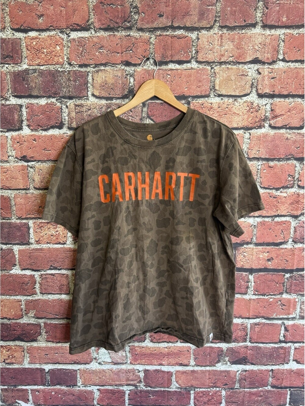Carhartt Camo Logo Graphic T Shirt L Relaxed Fit Gray Hunting Workwear Tee
